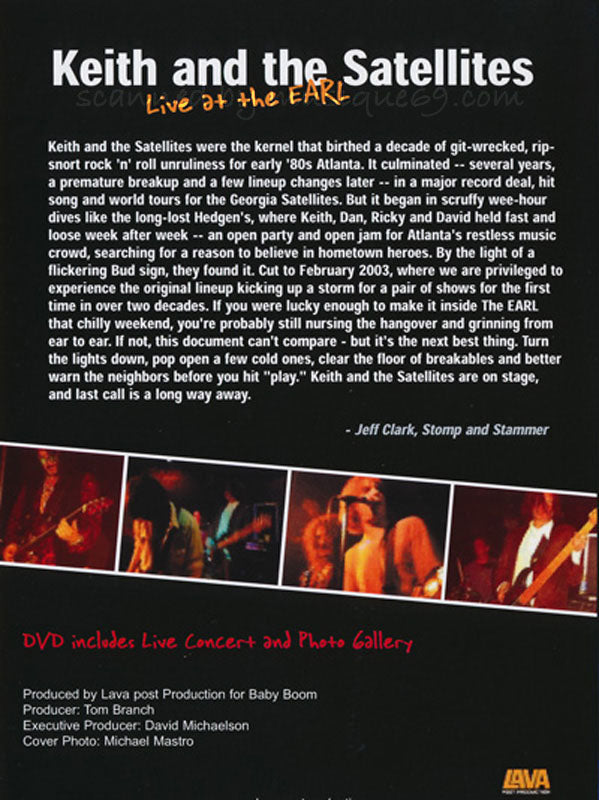 ジョージアサテライツ The Georgia Satellites (Keith & The Satellites) - Live at the Earl (DVD)