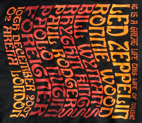 Led Zeppelin - Ahmet Ertegun Tribute Concert: Big Names T-Shirt Black L-size