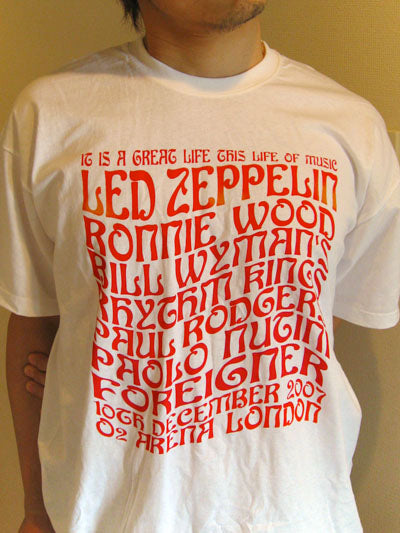 レッドツェッペリン Led Zeppelin - Ahmet Ertegun Tribute Concert: Big Names T-Shirt White L-size