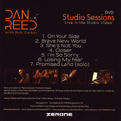 ダンリード Dan Reed w/ Rob Daiker - Studio Sessions: Live in the Studio Video (DVD)