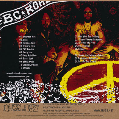 The Black Crowes - BC Roadshows: San Francisco, Ca 12/16/2008 (CD)