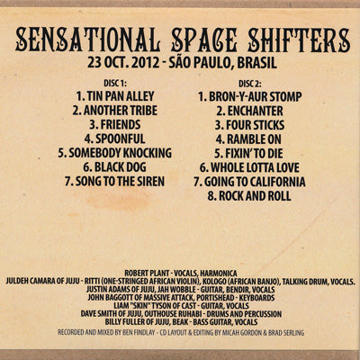 Robert Plant (Sensational Space Shifters) - Sao Paulo, Brazil 23/10/2012 (CD)