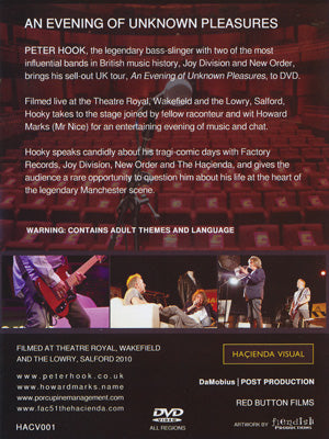 ピーターフック Peter Hook/ Howard Marks - An Evening of Unknown Pleasures (DVD)