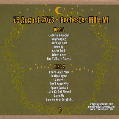 ブラッククロウズ The Black Crowes - BC Roadshows: Rochester Hills, Mi 08/15/2013 (CD)