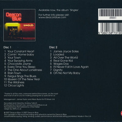 ディーコンブルー Deacon Blue - Live ‘07: Manchester 22/11/2007 Reissue (CD)