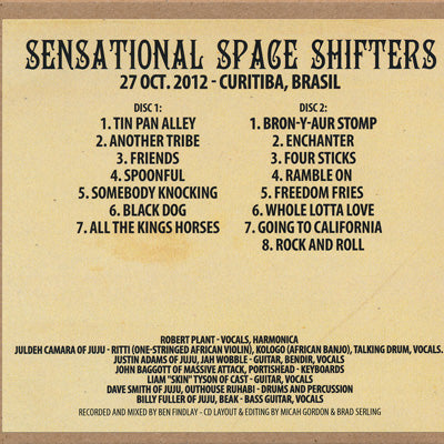ロバートプラント Robert Plant (Sensational Space Shifters) - Curitiba, Brasil 10/27/2012 (CD)