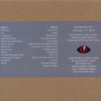 パールジャム Pearl Jam - Oceania Tour: Auckland, New Zealand 17/01/2014 (CD)