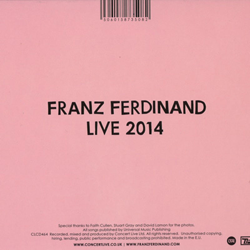 フランツフェルディナンド Franz Ferdinand - Live 2014: Brussels, Belgium 07/03/2014 (CD)