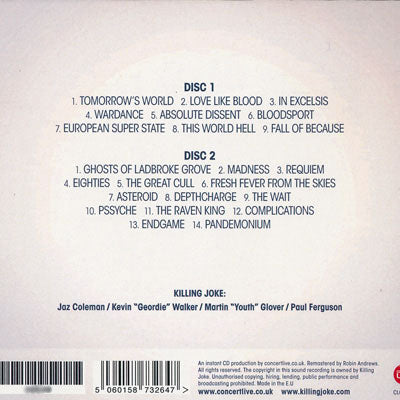 キリングジョーク Killing Joke - Live at the Hammersmith Apollo 16/10/2010 Reissue (CD)