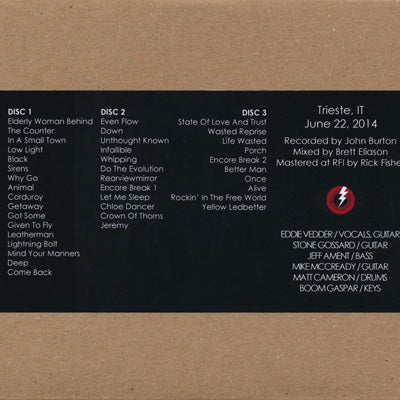 Pearl Jam - European Tour: Trieste, Italy 22/06/2014 (CD)