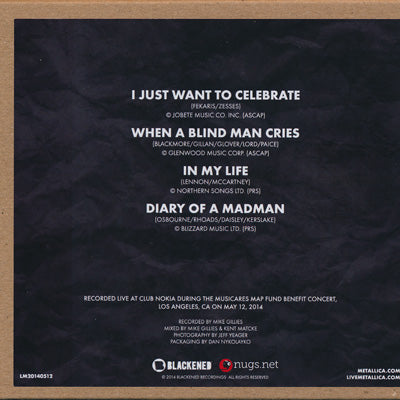 Metallica - MusiCares MAP Fund Benefit Concert: Los Angeles, Ca 05/12/2014 (CD)