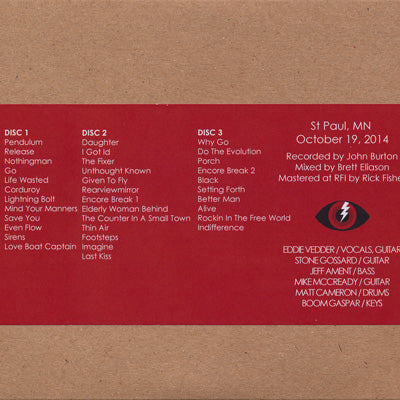 パールジャム Pearl Jam - North American Tour: St. Paul, MN 10/19/2014 (CD)