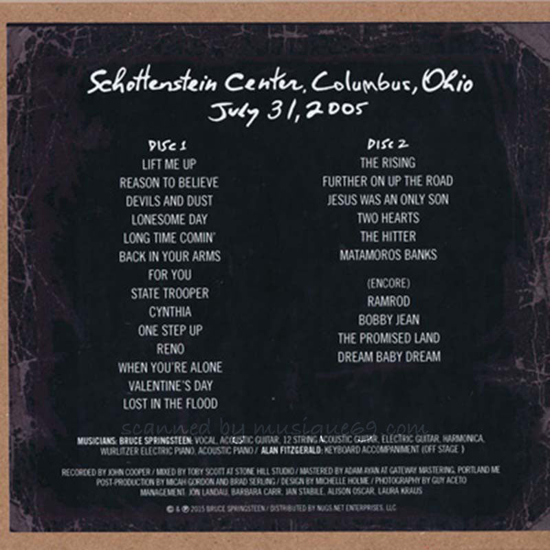 ブルーススプリングスティーン Bruce Springsteen - Schottenstein Center, Ohio 2005 (CD)