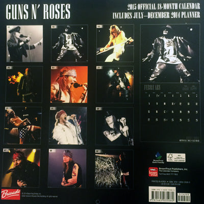 ガンズアンドローゼズ Guns N' Roses - Official 2015 18-Month Calender