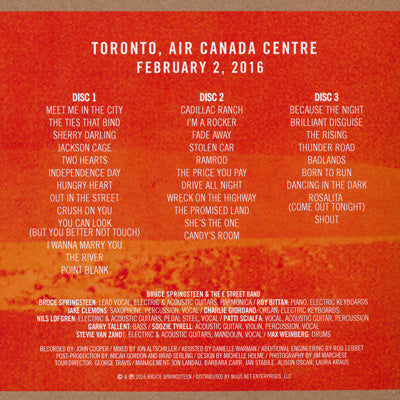 ブルーススプリングスティーン Bruce Springsteen & The E Street Band - The River Tour: Toronto, Canada 02/02/2016 (CD)