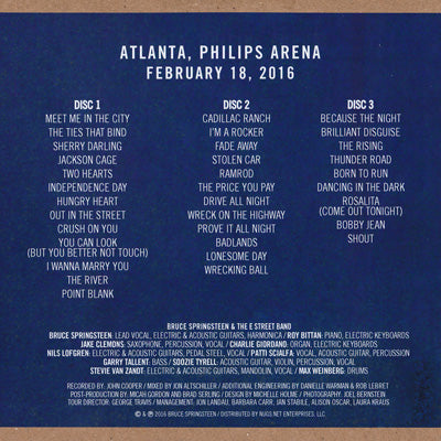 Bruce Springsteen & The E Street Band - The River Tour: Atlanta, Ga 02/18/2016 (CD)