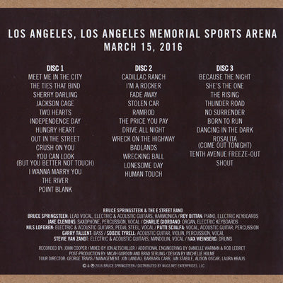 ブルーススプリングスティーン Bruce Springsteen & The E Street Band - The River Tour: Los Angeles, Ca 03/15/2016 (CD)