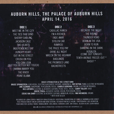 Bruce Springsteen & The E Street Band - The River Tour: Auburn Hills, MI 04/14/2016 (CD)