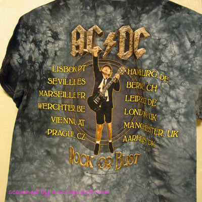 AC/DC - Rock or Bust EU Tour 2016 - Tie Dye T-shirt: M-size
