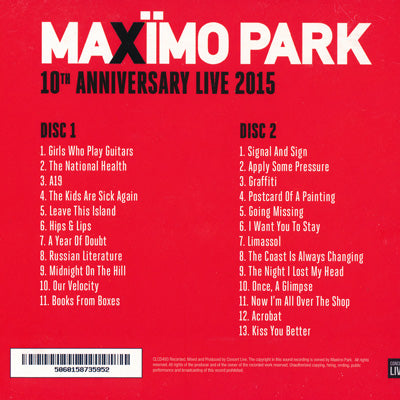 Maximo Park - 10th Anniversary Live 2015: Manchester 18/11/15 (CD)