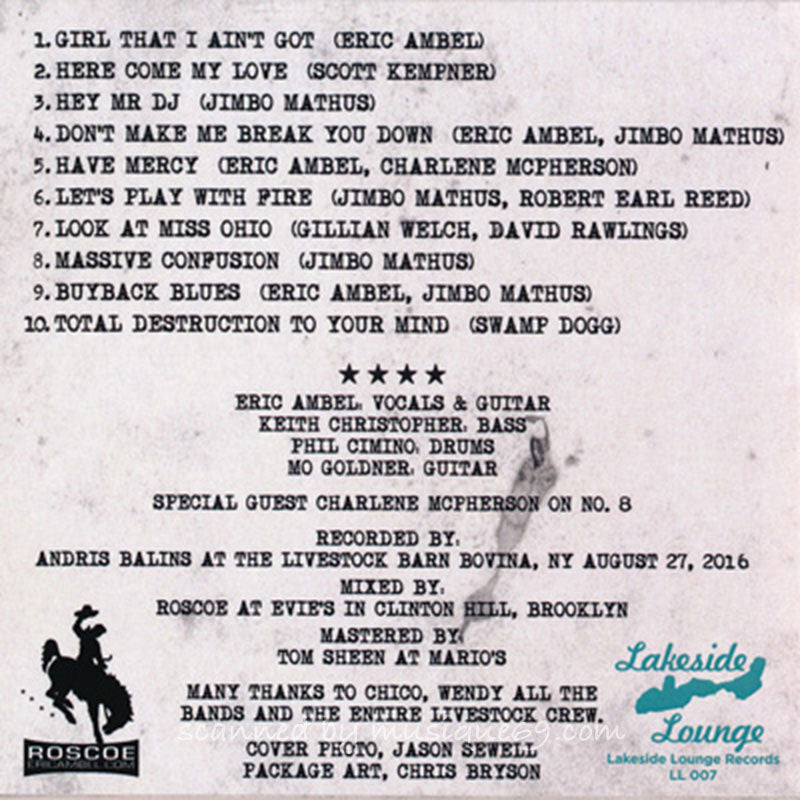 エリックアンベル Eric Ambel - Roscoe Live Vol 1: Live at Livestock 2016 (CD)