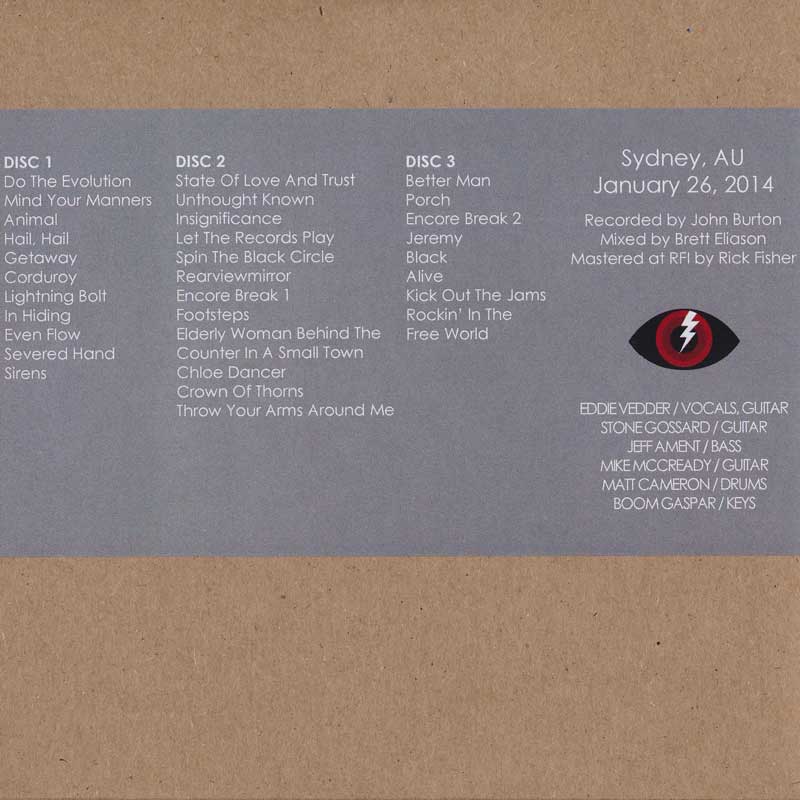 パールジャム Pearl Jam - Australian Tour: Sydney, Australia 26/01/2014 (CD)