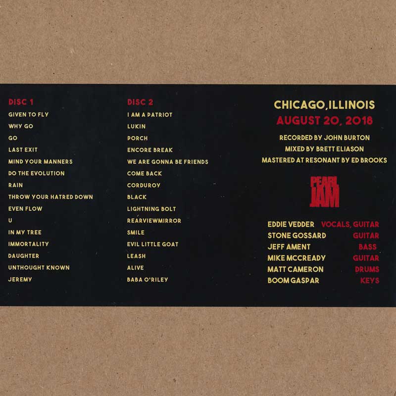パールジャム Pearl Jam - The Home x Away Shows: Chicago, IL 08/20/2018 (CD)
