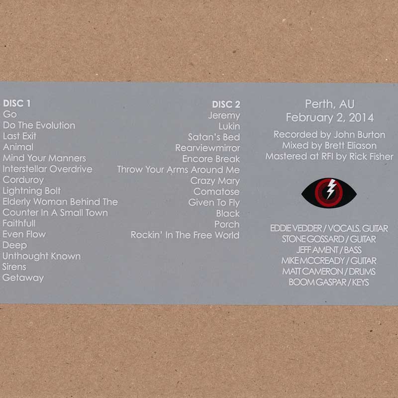 パールジャム Pearl Jam - Australian Tour: Perth, Australia 02/02/2014 (CD)