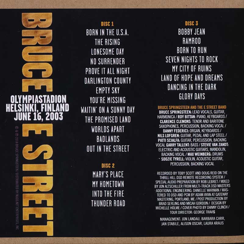 ブルーススプリングスティーン Bruce Springsteen & The E Street Band - Helsinki, June 16, 2003 (CD)