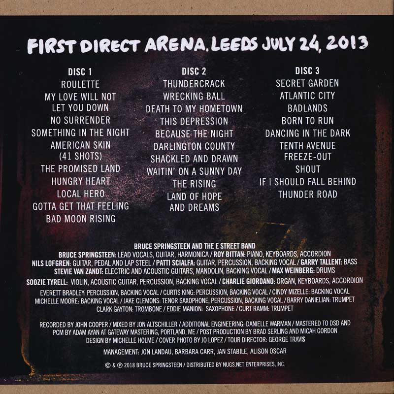 ブルーススプリングスティーン Bruce Springsteen & The E Street Band - Leeds, July 24, 2013 (CD)