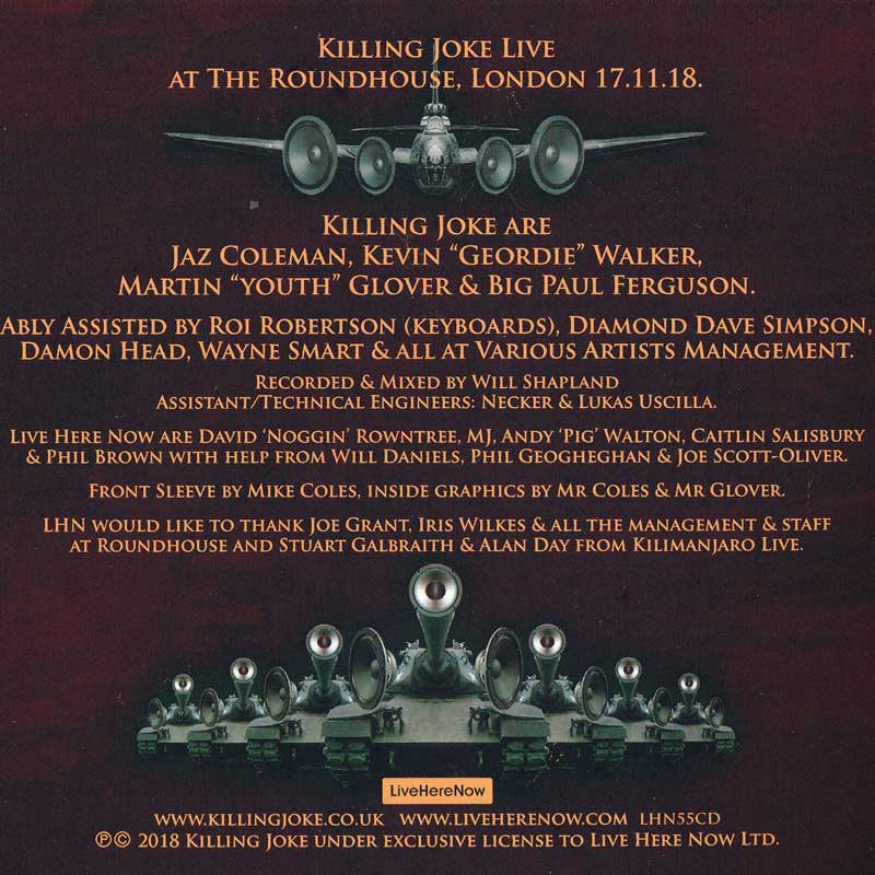 キリングジョーク Killing Joke - Laugh at Your Peril: Live at the Roundhouse (CD)