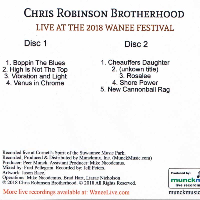 クリスロビンソン Chris Robinson Brotherhood - Live at 2018 Wanee Music Festival (CD)