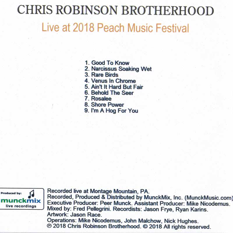 Chris Robinson Brotherhood - Live at 2018 Peach Music Festival (CD)