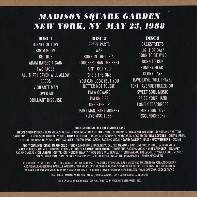 Bruce Springsteen & The E Street Band - Madison Square Garden 1988 (CD)