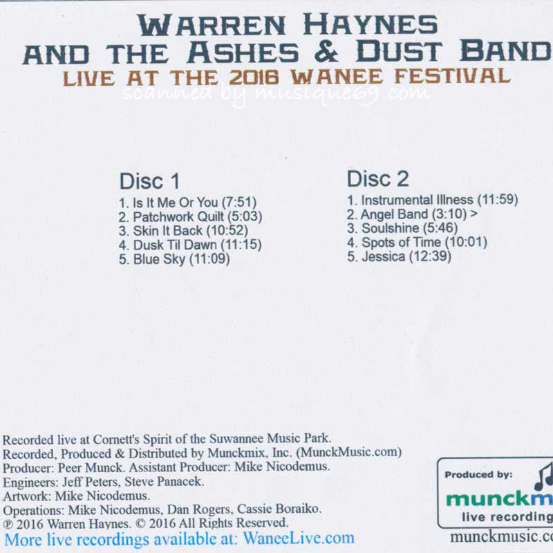 ウォーレンヘインズ Warren Haynes and The Ashes & Dust Band - Live at 2016 Wanee Music Festival (CD)