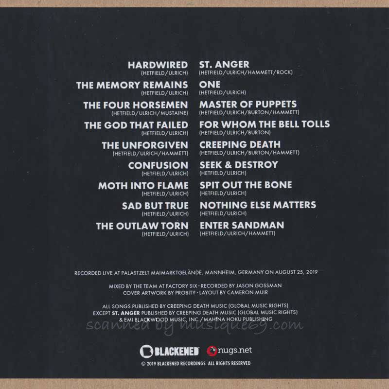 Metallica - Mannheim, Germany 25/08/2019 (CD)