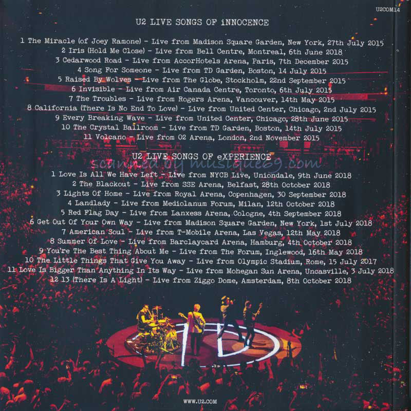 U2 - U2 Live Songs of Innocence + Experience (CD)
