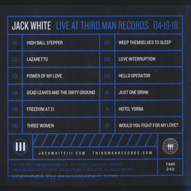 ジャックホワイト Jack White - Live at Third Man Records 04/19/2014 (CD)