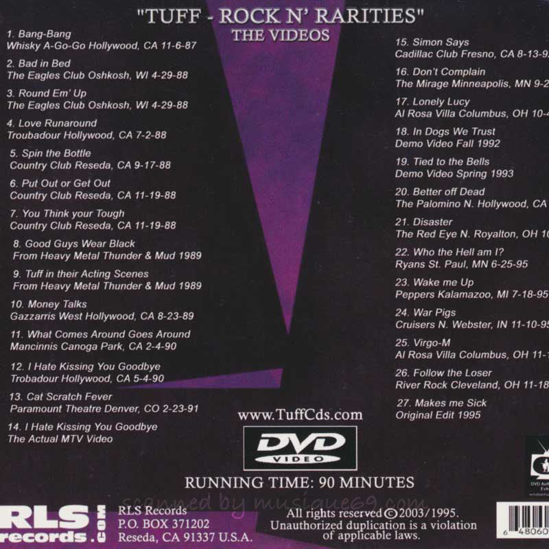タフ Tuff - Rock n' Rarities The Videos (DVD)