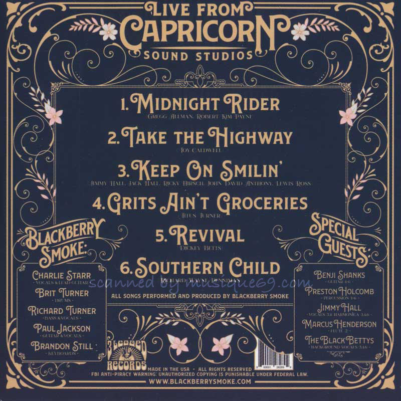 ブラックベリースモーク Blackberry Smoke - Live from Capricorn Sound Studios (CD/DVD)