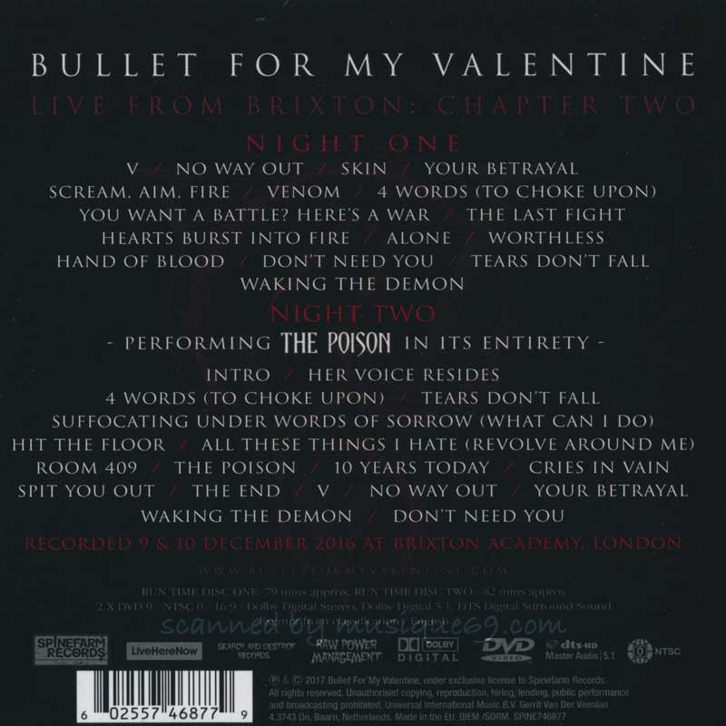 ブレットフォーマイヴァレンタイン Bullet for My Valentine - Live from Brixton: Chapter Two (DVD)