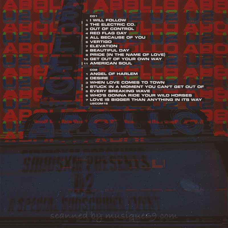 U2 - Live at the Apollo: For One Night Only (CD)