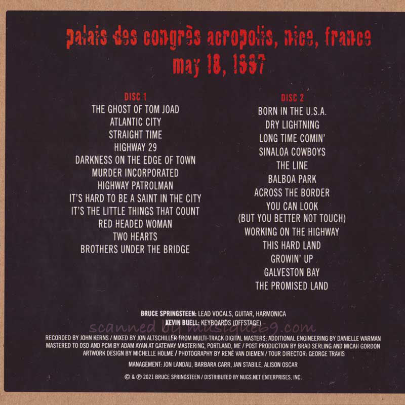 ブルーススプリングスティーン Bruce Springsteen - Nice, France 1997 (CD)