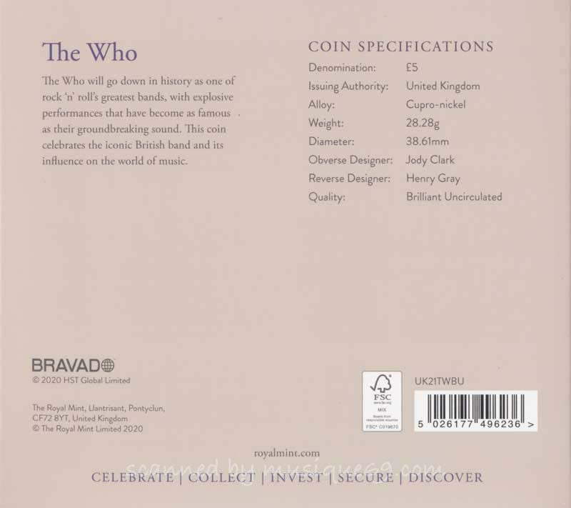 ザ・フー The Who - Music Legends: The Who 2021 UK £5 Brilliant Uncirculated Coin
