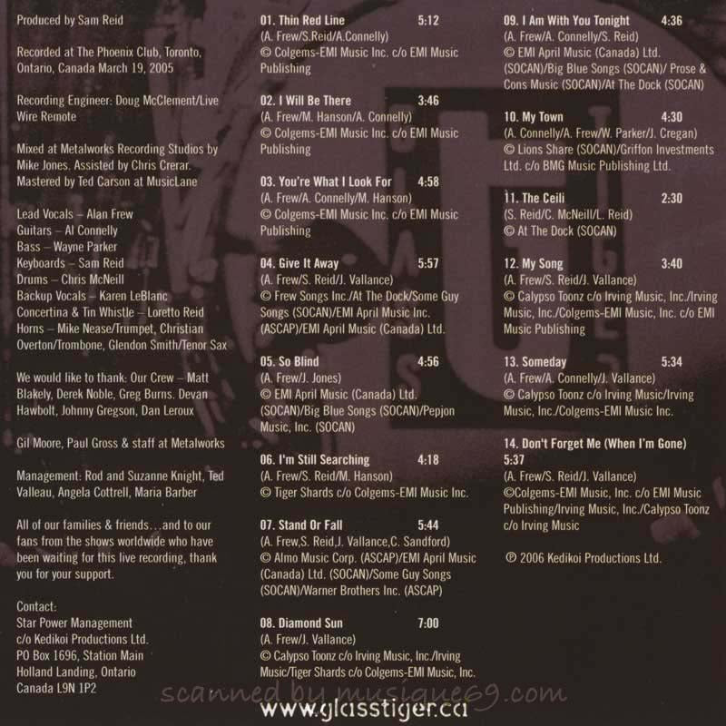 Glass Tiger - Live (CD)