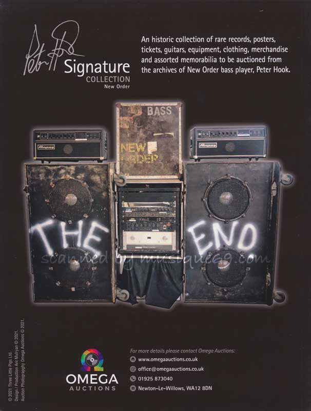 ピーターフック Peter Hook - Peter Hook Signature Collection (New Order): 2021 V1 Catalogue (Book)