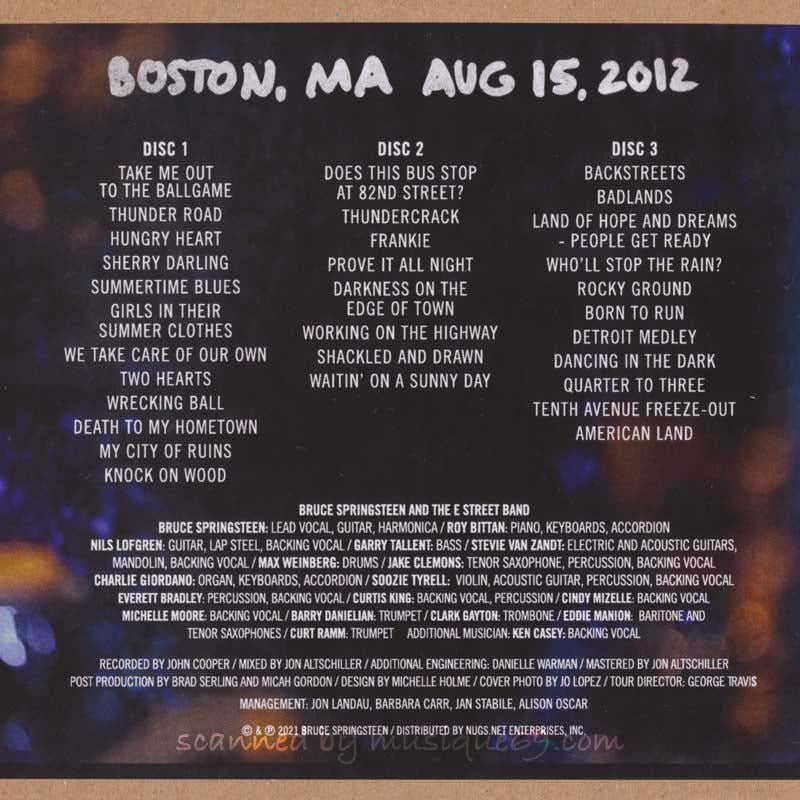 Bruce Springsteen & The E Street Band - Boston, MA | Aug 15, 2012 (CD)