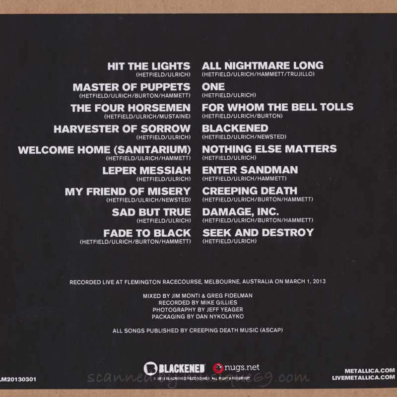 メタリカ Metallica - Live in Melbourne, March 1, 2013 REMIXED (CD)