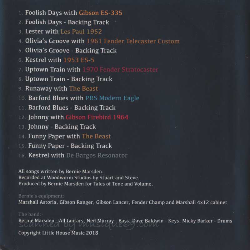 バーニーマースデン Bernie Marsden - Tales of Tone and Volume (CD)