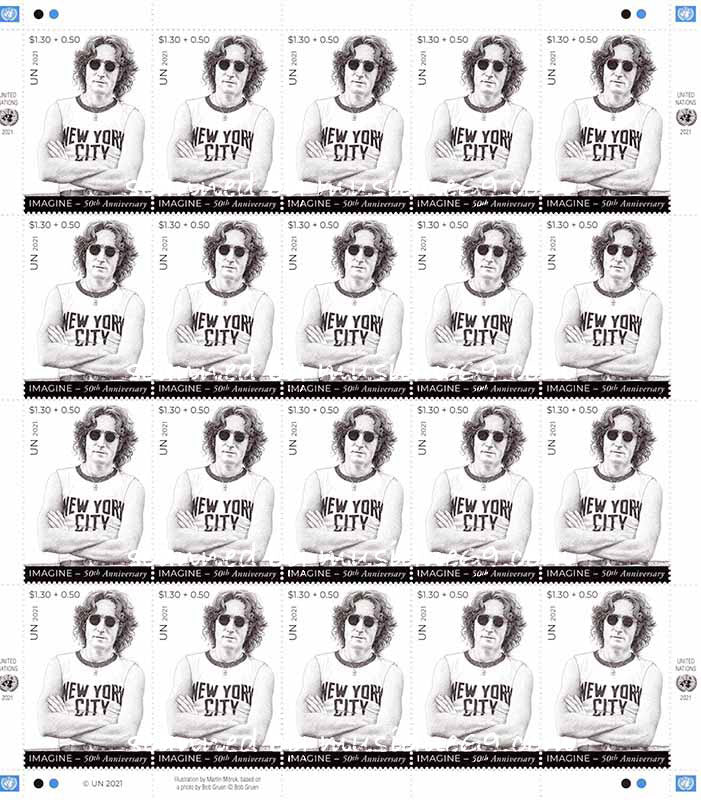 ジョンレノン John Lennon - 50th Anniversary of the Recording of "Imagine" - US $1.80 Full Sheet